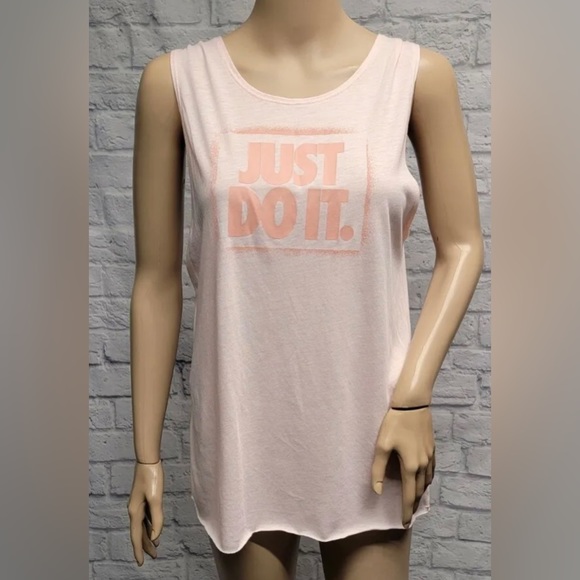 NWT NIKE S ECHO PINK MODERN MUSCLE DRI-FIT BUNGEE OPEN BACK WORKOUT TANK TOP - Picture 3 of 5